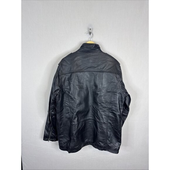 Dodge Leather Jacket Black Choko Platinum 3 Seasons Men M Racer - Picture 4 of 8